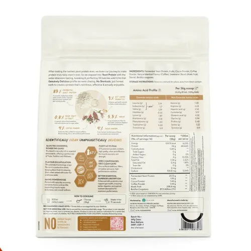 Happy Cultures: Unflavoured Fermented Yeast Protein Isolate|31g Protein|PDCAAS of 1|No Bloat, Vegan, Heat-Stable | Has All 9 Essential Amino Acids | Mixes into Any Dish | 505gm