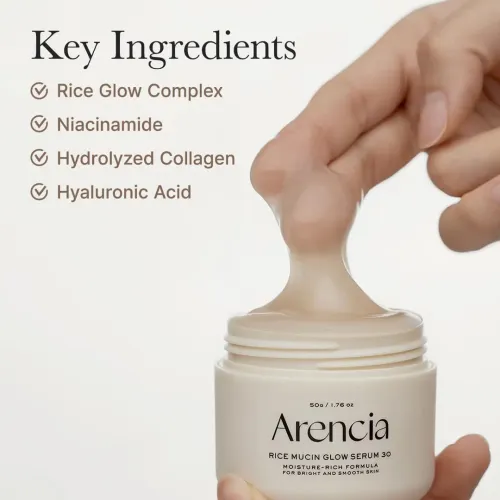 Arencia: Rice Mucin Glow Serum 30 | Glow Boosting | Hydrating | 50gm