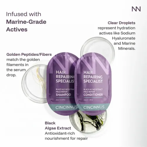 CINCINNUS: Frizz Repair Shampoo (Black Algae Extract) 20ml