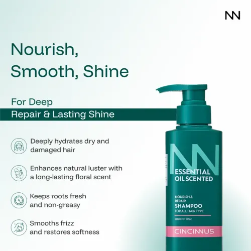 CINCINNUS: Essential Oil Scented Nourish And Repair Shampoo For All Hair Type 300ml