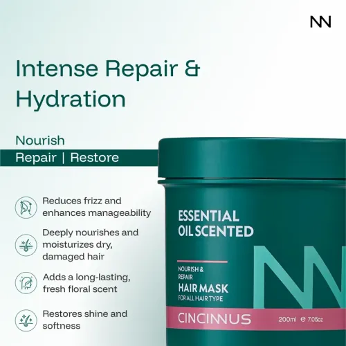 CINCINNUS: Essential Oil Scented Nourish And Repair Hair mask For All Hair Type 200ml