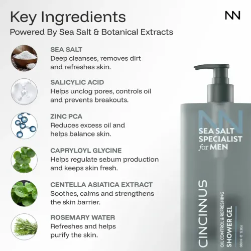 CINCINNUS: Sea Salt Oil Control Refreshing Shower Gel 380ml