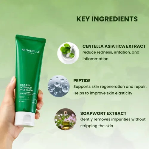 Mirabelle: Cica + Peptide Intensive Face Wash 120ml