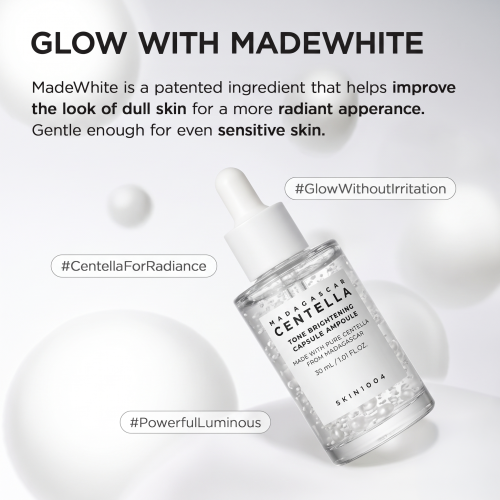 SKIN1004: Madagascar Centella Tone Brightening Capsule Ampoule  | Calming Care | Sensitive Skin | Hydrating | Glow Boost | 30ml
