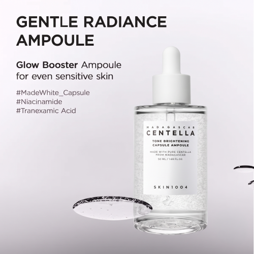 SKIN1004: Madagascar Centella Tone Brightening Capsule Ampoule | Calming Care | Sensitive Skin | Hydrating | Glow Boost | 50ml