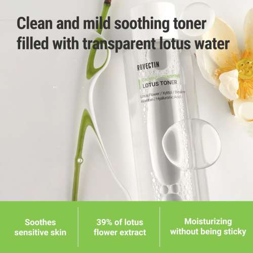 Rovectin: Calming Lotus Toner | Hydrating & Soothing Face Toner | Pore Refining | Refreshing Skincare | 200ml