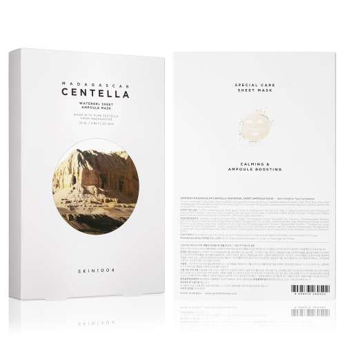 SKIN1004: Madagascar Centella Watergel Sheet Ampoule Mask  | Calming Care | Sensitive Skin | Hydrating | Glow Boost | Pack Of 5 | 25ml each
