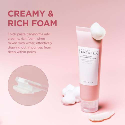 SKIN1004: Madagascar Centella Poremizing Deep Cleansing Foam  | Calming Care | Sensitive Skin | Face Cleanser | Deep Cleansing | Pore Care | 125ml