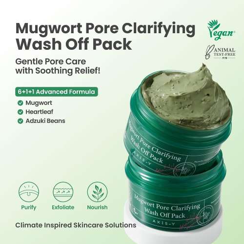 AXIS-Y: Mugwort Pore Clarifying Wash Off Pack | Pore Cleansing | Detoxifying | Excess Oil Control | 100ml