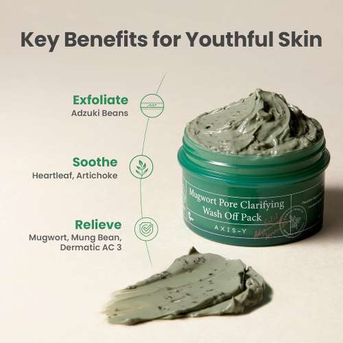 AXIS-Y: Mugwort Pore Clarifying Wash Off Pack | Pore Cleansing | Detoxifying | Excess Oil Control | 100ml
