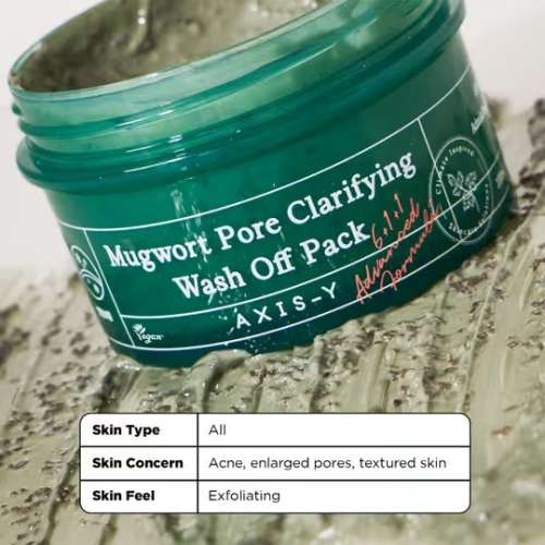 AXIS-Y: Mugwort Pore Clarifying Wash Off Pack | Pore Cleansing | Detoxifying | Excess Oil Control | 100ml