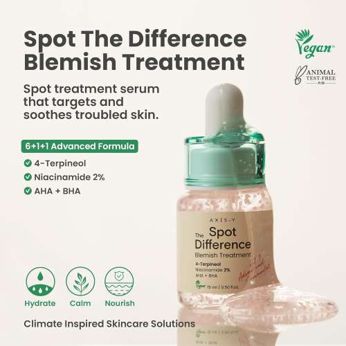 AXIS-Y: Spot the Difference Blemish Treatment | Acne Spot Care | Blemish Reduction | Targeted Treatment | Pore Clearing | 15ml