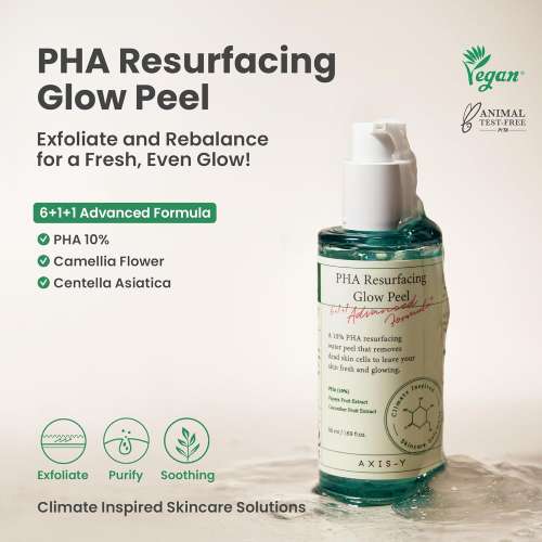 AXIS-Y: PHA Resurfacing Glow Peel | PHA Exfoliation | Skin Resurfacing | Brightening | Glow Boost | 50ml