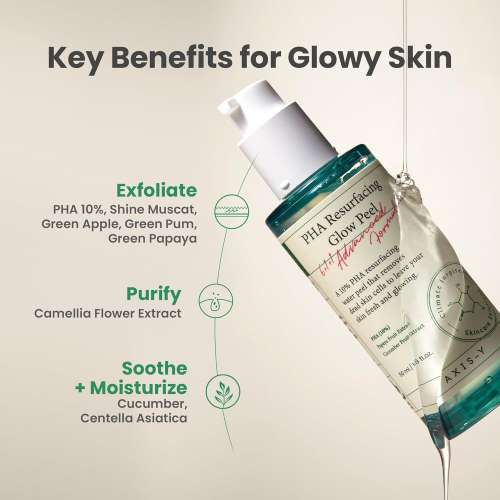 AXIS-Y: PHA Resurfacing Glow Peel | PHA Exfoliation | Skin Resurfacing | Brightening | Glow Boost | 50ml