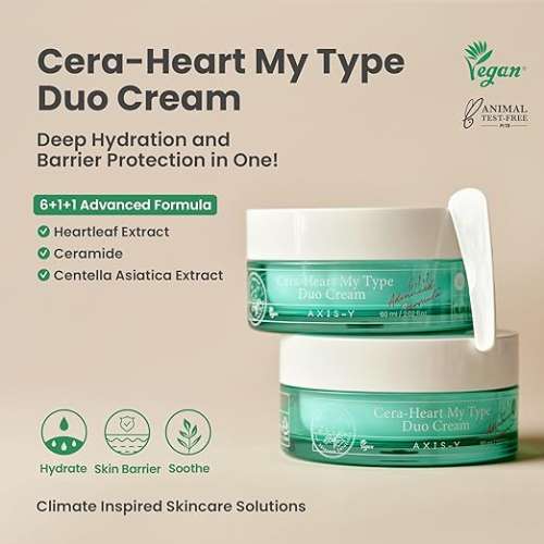 AXIS-Y: Cera-Heart My Type Duo Cream | Barrier Repair | Deep Hydration | Sensitive Skin | 60ml