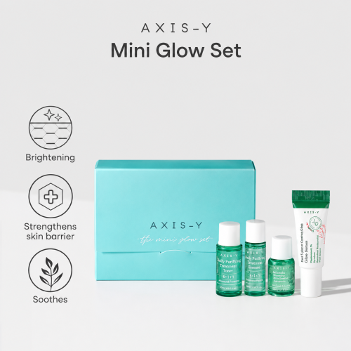 AXIS-Y: The Mini Glow Set | Brightening | Skin Radiance | Travel-Friendly | Starter Kit | 8ml+5ml+5ml+5ml
