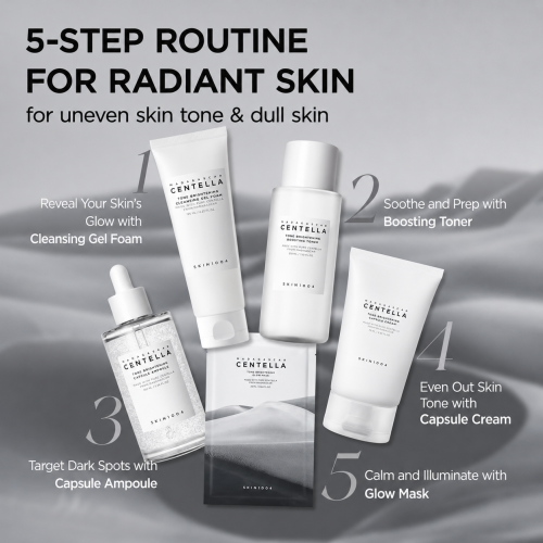 SKIN1004: Madagascar Centella Tone Brightening Capsule Ampoule | Calming Care | Sensitive Skin | Hydrating | Glow Boost | 50ml