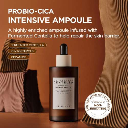 SKIN1004: Madagascar Centella Probio Cica Intensive Ampoule  | Calming Care | Sensitive Skin | Hydrating | Glow Boost | 50Ml
