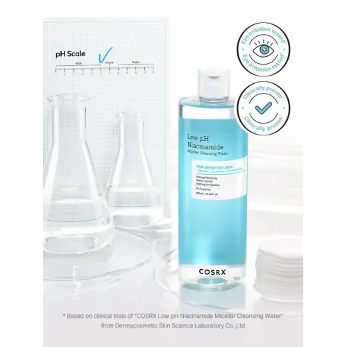 COSRX: Low PH Niacinamide Micellar Cleansing Water | Makeup Remover | Deep Cleansing | Brightening | 400ml