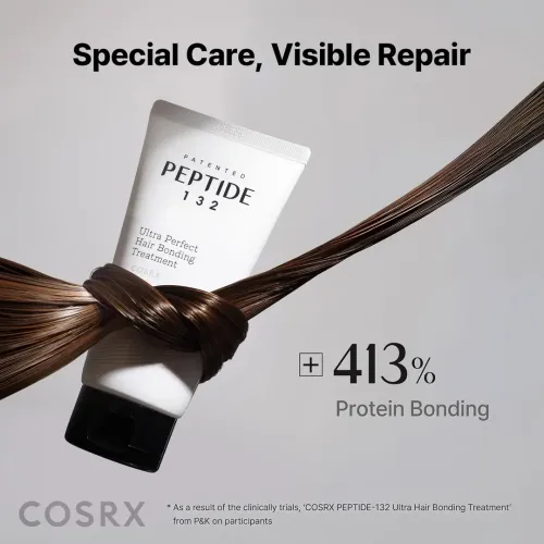 COSRX: Peptide-132 Ultra Perfect Hair Bonding Treatment | Deep Repair | Damaged Hair Care | Protein Hair Mask | Smooth & Soft Hair | 120ml