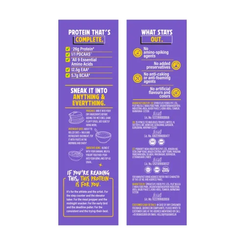 Yogabar: Yeast Protein Powder | Plant-Based Protein | Chocolate Flavor | High Protein Supplement | 500gm