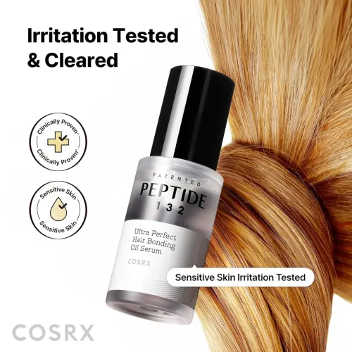 COSRX: Peptide-132 Ultra Perfect Hair Bonding Oil Serum | Hair Repair | Frizz Control | Heat Protection | Shine Boost | 28ml