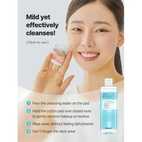 COSRX: Low PH Niacinamide Micellar Cleansing Water | Makeup Remover | Deep Cleansing | Brightening | 400ml