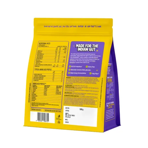 Yogabar: Yeast Protein Powder | Plant-Based Protein | Chocolate Flavor | High Protein Supplement | 500gm