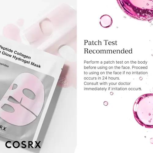 COSRX: The Peptide Collagen Lifting Glow Hydrogel Mask | Firming Face Mask | Lifting & Hydrating | Anti-Ageing | Korean Skincare | 34gm x 3EA