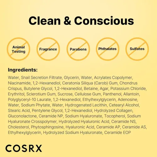 COSRX: Advanced Snail Mucin Glass Glow Hydrogel Mask | Hydrating & Brightening | Korean Skincare | 34gm x 3EA