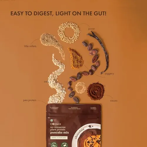 COSMIX: No-Nonsense Plant Protein Pancake Mix | Chocolate Cake | High Protein Breakfast Mix | Healthy Pancake & Waffle Mix | 200g
