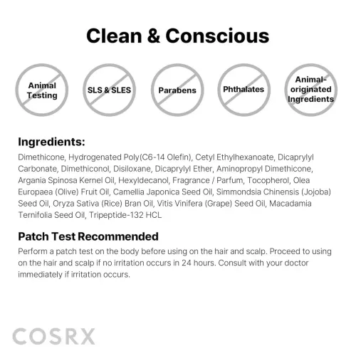 COSRX: Peptide-132 Ultra Perfect Hair Bonding Oil Serum | Hair Repair | Frizz Control | Heat Protection | Shine Boost | 28ml