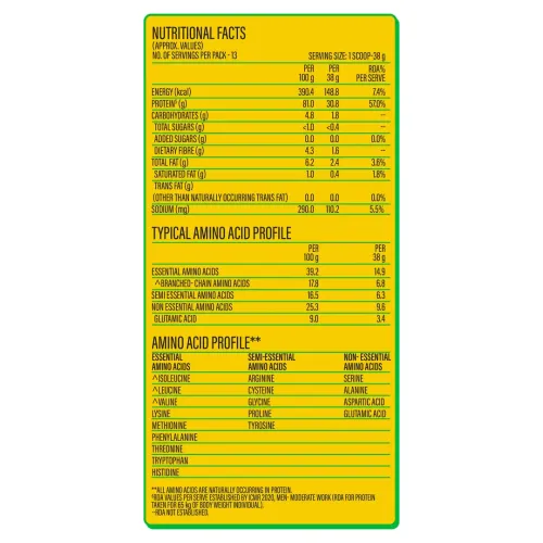 Yogabar: Yeast Protein Powder | Plant-Based Protein | Unflavored | High Protein Supplement | 500gm