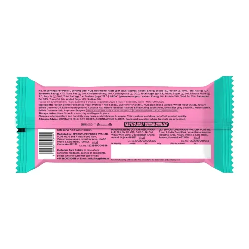 Yogabar: Protein Wafer | 10g Protein Snack | Strawberry Pop Flavor | High Protein Crunchy Wafer | Pack of 10