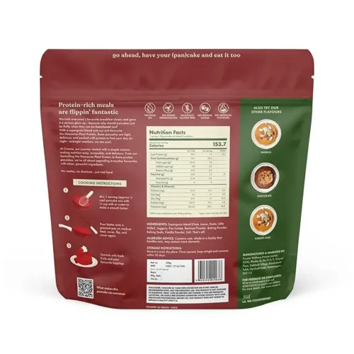 COSMIX: No-Nonsense Plant Protein Pancake Mix | Red Velvet | High Protein Breakfast Mix | Healthy Pancake & Waffle Mix | 200g