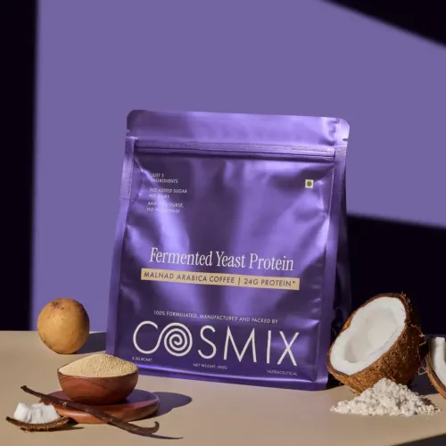COSMIX: No-Nonsense Fermented Yeast Protein Powder | Malnad Arabica Coffee | 24g Protein Per Serving | Muscle Recovery & Daily Nutrition | 500gm