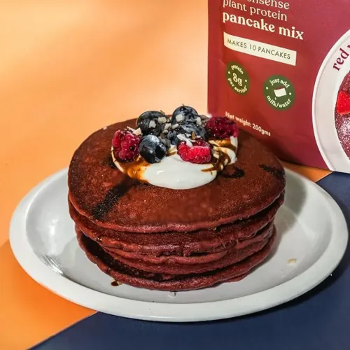 COSMIX: No-Nonsense Plant Protein Pancake Mix | Red Velvet | High Protein Breakfast Mix | Healthy Pancake & Waffle Mix | 200g