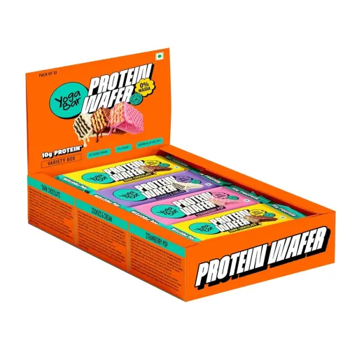 Yogabar: Protein Wafer | 10g Protein Snack | Variety Pack | High Protein Crunchy Wafer | Pack of 10