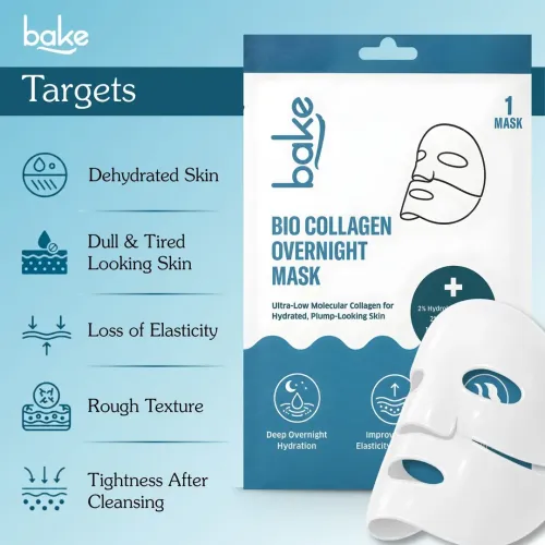 Bake Cosmetics: Bio Collagen Overnight Hydrogel Mask with Niacinamide for Deep Hydration, Firming & Plump Skin  40gm