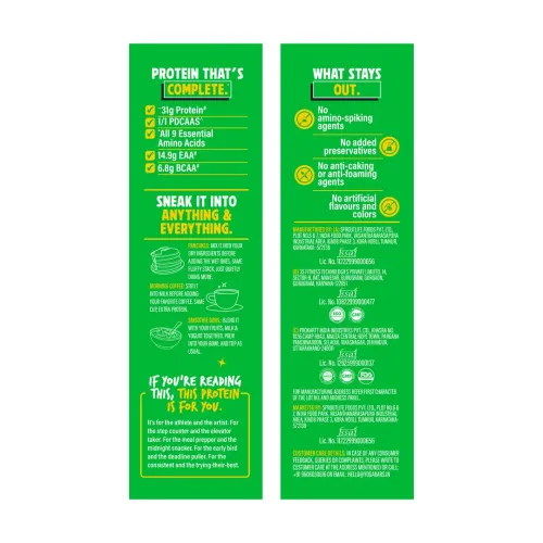 Yogabar: Yeast Protein Powder | Plant-Based Protein | Unflavored | High Protein Supplement | 500gm
