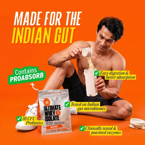 Yogabar: Yeast + Whey Protein Powder | High Protein Blend | Unflavored | Muscle Support | 500gm