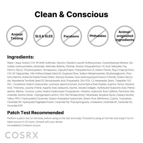 COSRX: Peptide-132 Ultra Perfect Hair Bonding Shampoo | Damage Repair | Hair Strengthening | Nourishing Hair Care | 200ml