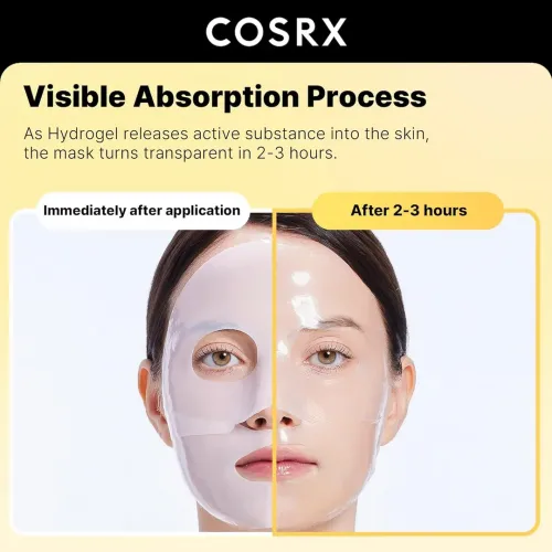 COSRX: Advance Snail Mucin Glass Glow Hydogel Mask | Hydrating & Brightening | Korean Skincare | 34gm x 3EA