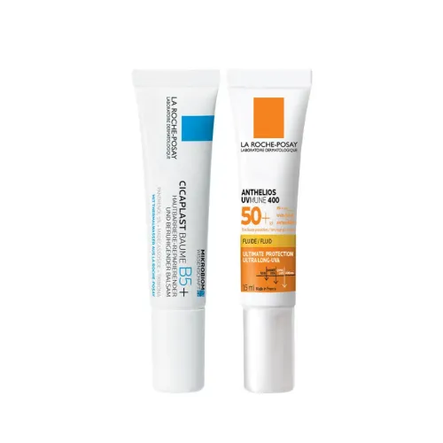 La Roche-Posay: Day & Night Skincare Minis Combo | Cicaplast B5+ & Anthelios Invisible Fluid