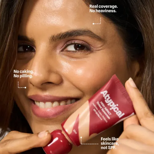 Atypiical: High Impact Tinted Sunscreen SPF 50 PA++++ Light Medium Yellow - A35W | High-Coverage |No White Cast | Niacinamide | Broad Spectrum UVA/UVB | Non-Greasy | 30ml