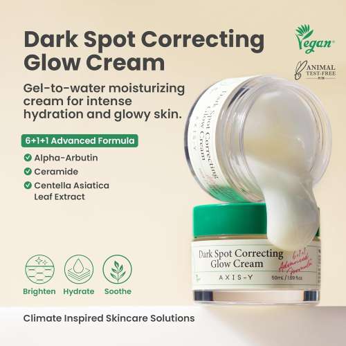 AXIS-Y: Dark Spot Correcting Glow Cream | Niacinamide | Dark Spot Correction | Brightening | Skin Radiance | 50ml