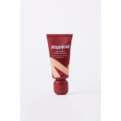 Atypiical: High Impact Tinted Sunscreen SPF 50 PA++++ Light Rosy Cool - A45R | High-Coverage |No White Cast | Niacinamide | Broad Spectrum UVA/UVB | Non-Greasy | 30ml