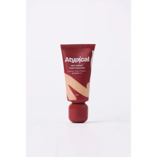 Atypiical: High Impact Tinted Sunscreen SPF 50 PA++++ Light Neutral - A40N | High-Coverage |No White Cast | Niacinamide | Broad Spectrum UVA/UVB | Non-Greasy | 30ml