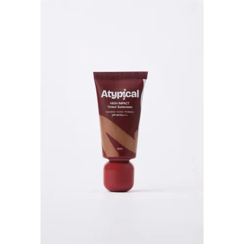 Atypiical: High Impact Tinted Sunscreen SPF 50 PA++++ Warm Olive - A15W | High-Coverage | No White Cast | Niacinamide | Broad Spectrum UVA/UVB | Non-Greasy | 30ml