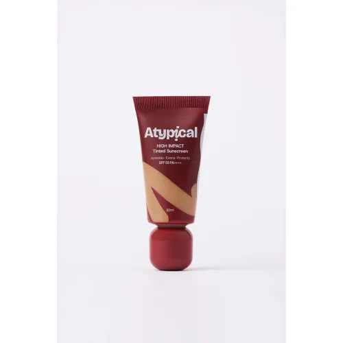 Atypiical: High Impact Tinted Sunscreen SPF 50 PA++++ Light Medium Neutral -A30N | High-Coverage|No White Cast | Niacinamide | Broad Spectrum UVA/UVB | Non-Greasy | 30ml